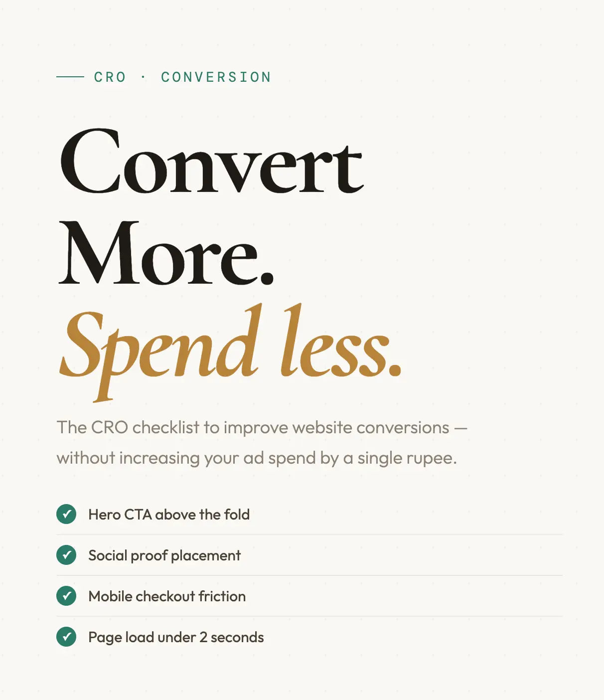 CRO CHECKLIST: to Improve Website conversions